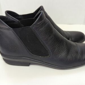 David Tate Black Leather Chelsea Booties Ankle Slip on Women Sz 11